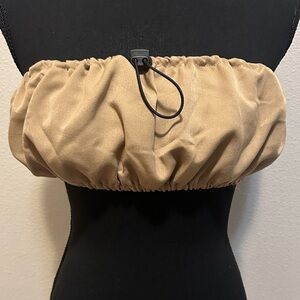 Fashion Nova Beige Ruched Crop Top